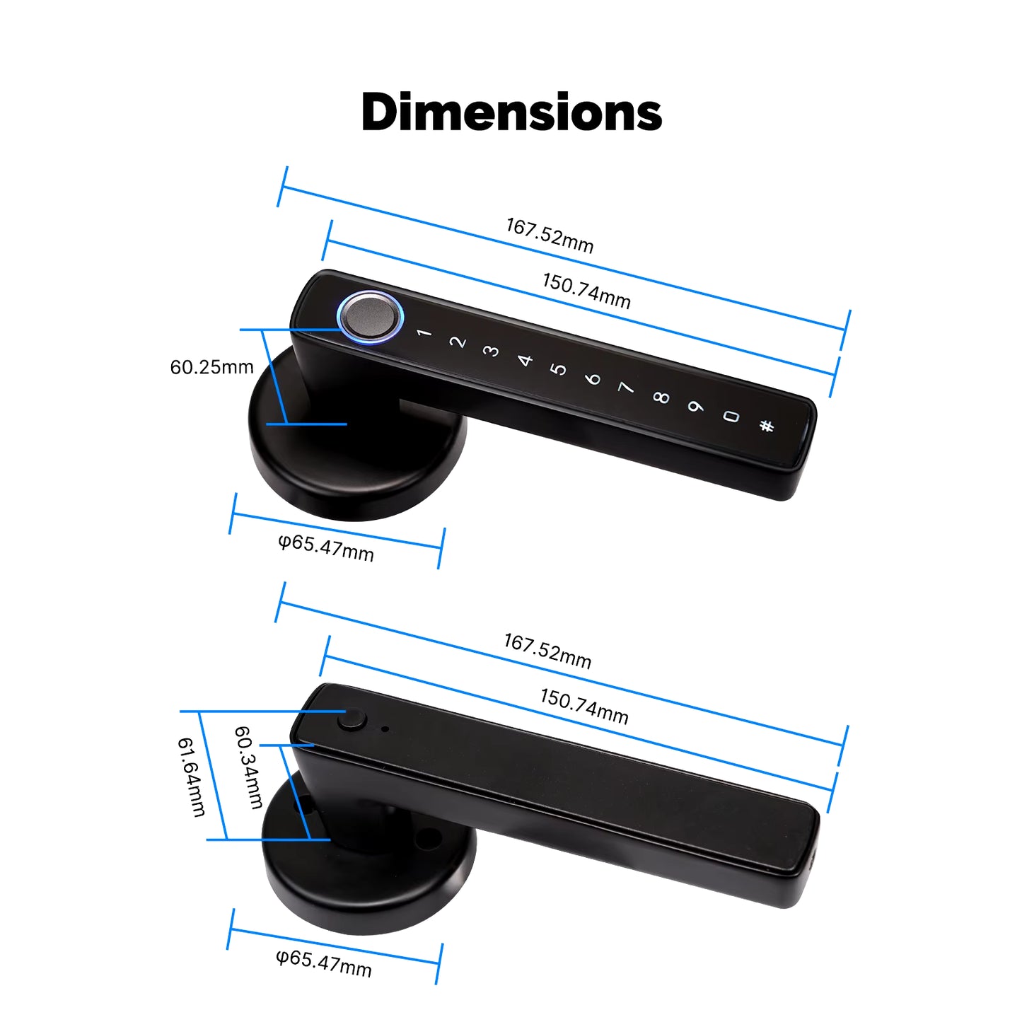 MOES Tuya Bluetooth Smart Door Lock with Fingerprint, Electronic Keypad, and App Control – Remote Access for Hotels, Apartments, Offices, and Rental Homes