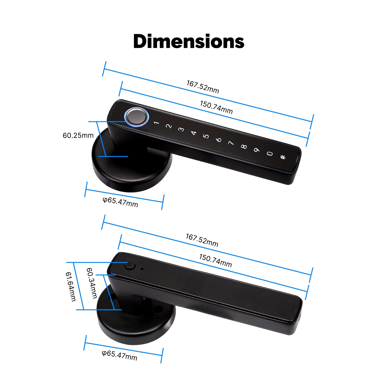 MOES Tuya Bluetooth Smart Door Lock with Fingerprint, Electronic Keypad, and App Control – Remote Access for Hotels, Apartments, Offices, and Rental Homes