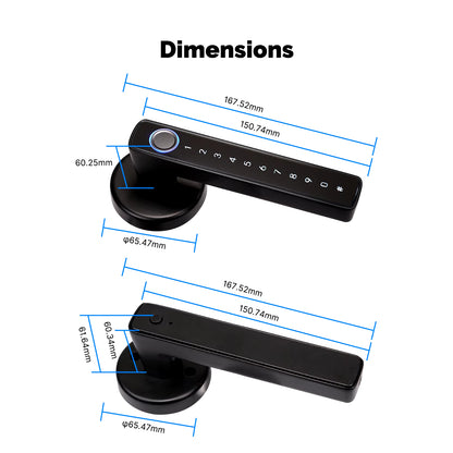 MOES Tuya Bluetooth Smart Door Lock with Fingerprint, Electronic Keypad, and App Control – Remote Access for Hotels, Apartments, Offices, and Rental Homes